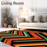 Contemporary Boho Chevron with Layered Earth Tone(Black)