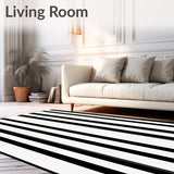 Sophisticated Dual Tone Banded Porch Layering Entrance Throw(Black)