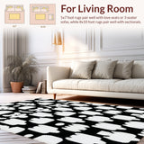Ultra Soft Area Rug, Non Slip, Stain Resistant, Washable Area Rugs for Living Room, Bedroom, Contemporary Animal Print Yoga Runner(Black)