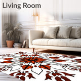 Intricate Motif with Symmetrical Floral Arrangements (Brown)
