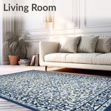 Vine Serenity Indoor Area Rug Coastal Rustic Easy Clean Accent(White)