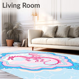 Enchanted Mythical Dragon Fantasy Whimsical Medallion Circular(Pink)