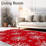 Festive Snowflake Holiday Tapestry Elegant Winter Wonderland(Red)