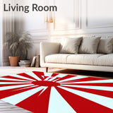 Vintage Circus Tent Inspired Radial Burst Welcome Floor Covering(Red)