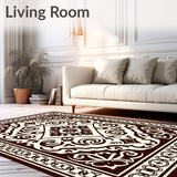 Ornate Scrollwork Floral Embellished Mosaic Grandeur (Brown)