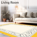 Elegant Bordered Textile With Sophisticated (Yellow)