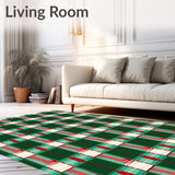 Classic Tartan Motif Showcasing Rich Ruby and Alabaster Hues(Green)