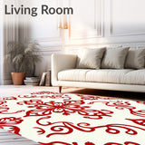 Heritage Damask Swirl Tapestry(Red)