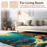 Enchanted Seabed Showcasing Graceful Turtles Amid Tropical Coral(Blue)