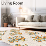 Heirloom Inspired Artistic Blooms Across Weathered Background(Orange)