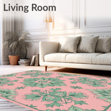 Timeless Damask Elegance with Interlocking Florals and Subtle Distressed Touch(Pink)