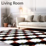 Checkerboard Motif Festive Season Floor Accent(Black)