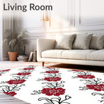 Peony Scroll Indoor Traditional Floral (Red) - ODIKA