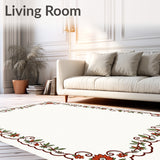 Edge Cottage Throw with Vintage Botanical Motifs(Red)