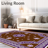 Tile Mosaic with Burst Motifs Decorative(Brown)