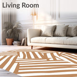 Chevron Stripe Featuring Contemporary Zigzag Motifs(Brown)