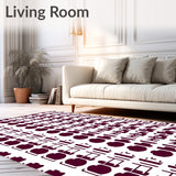 Abstract Grid Layout with Layered Checker Units and Contrasting Tones (Purple)