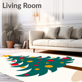 Christmas Tree Doormat with Topper and Ornament Details(Green)