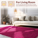 Ultra Soft Area Rug, Non Slip, Stain Resistant, Washable Area Rugs for Living Room, Bedroom, Vintage Hot Pink Non-Slip Living Room(Pink)