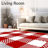 Vintage Inspired Buffalo Check with Angled Interlocking Panels(Red)