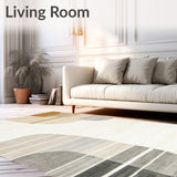 Abstract Horizon Beige Area Modern Earth Tone(Beige)