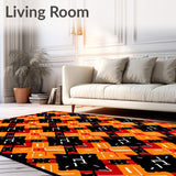 Halloween Argyle Plaid Featuring Interlocking Grid(Orange)
