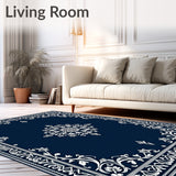 Classic Botanical Flourish Timeless Scrollwork Sophisticated(Blue)