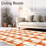 Autumn Gingham Mosaic with Interlocking Harvest Plaid Lines(Orange)