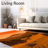 Wild West Ranch Landscape Decorative Floor(Orange)