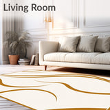 Celestial Vapor Wave Design Luxury Shag Floor(Gold)