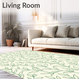Botanical Leaf Vine Trellis Garden Nature Motif Floor (Ivory) - ODIKA