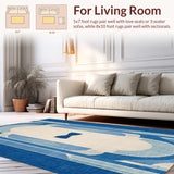 Bowknot Emblem Scallop with Modern Preppy Ribbon Graphics(Blue)