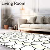 Hexagonal Honeycomb Grid with Interlocking Cells Modern Architecture(Black)