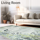 Grey Wolf Rug Wildflowers Weeds Pattern Floor Mat Contemporary Carpet(Gray)