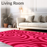 Vibrant Spiral Swirl Design with Dynamic Curves and Flowing Motifs(Pink)