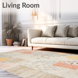 Artistic Floral Patchwork Area for Contemporary Spaces(Beige)