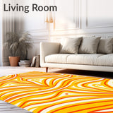 Abstract Waves Flowing Curves Artistic Expression Contemporary Style(Orange)