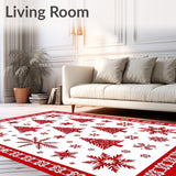 Festive Pine Tree Snowflake with Anti Slip Backing(Red)