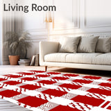 Holiday Checkerboard with Alternating Square Grid(Red)