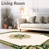 Luxurious Ivory Medallion with Ornate Floral Embellishments (Green)