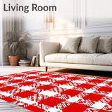 Winter Gingham Festivity Plaid with Scandinavian Accents(Red)