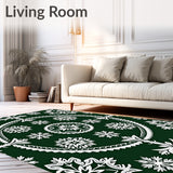 Snowflake Medallion Design Anti Slip Hallway(Green)