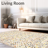 Contemporary Diamond Checker Area with Layered Neutral(Beige)