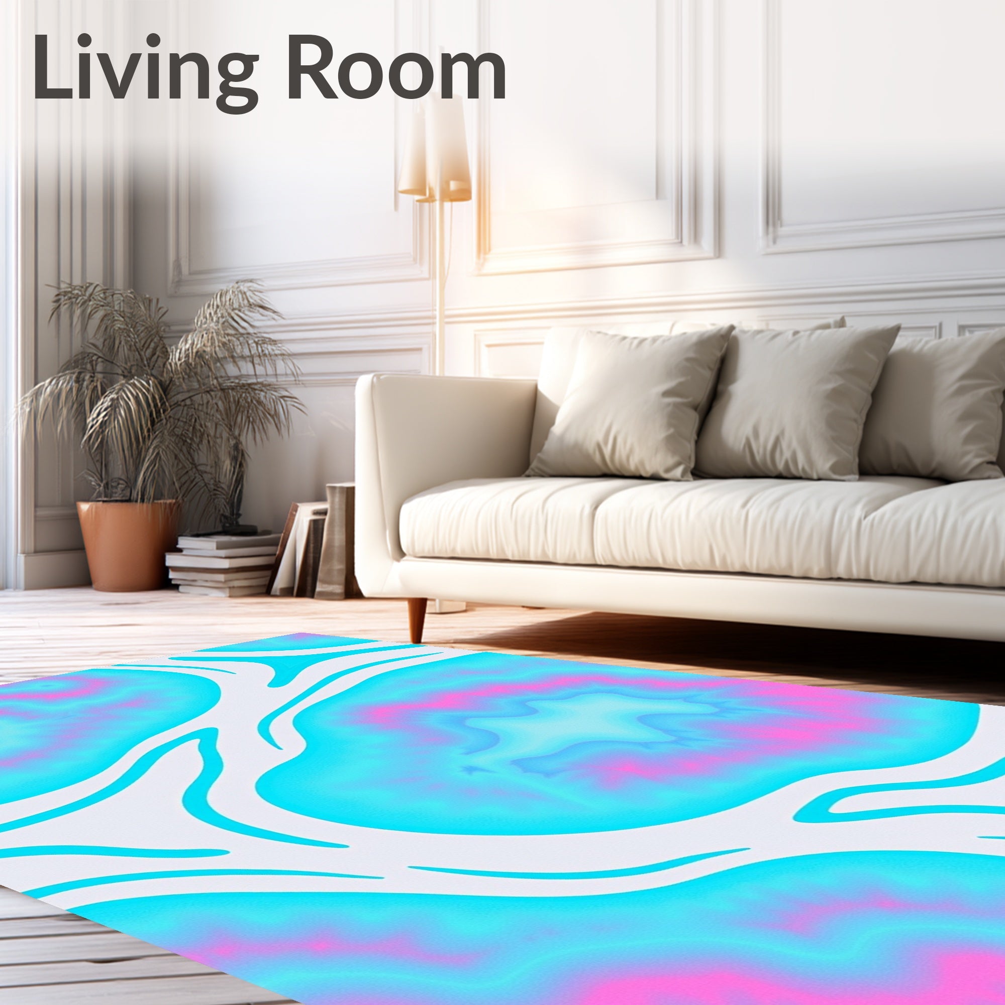 Mist Ombre Wave with Subtle Dreamscape Motifs (Blue) - ODIKA