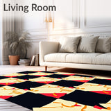 Checkered Entry with Vintage Picnic Blanket Inspired Styling(Black)