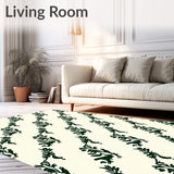 Classic Damask Scrollwork with Floral Motifs (Green) - ODIKA