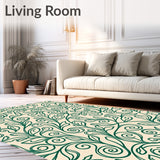 Abstract Botanical Flourish with Swirling Vine Motifs(Beige)