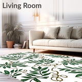 Lush Forest Canopy With Intricate Leaf Motifs And Subtle Vine Accents(White)