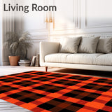 Buffalo Check Spooky Season Decorative Floor Covering(Black)