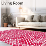 Festive Nordic Lattice Interlocking Snow Petal Mosaic Inspired by Winter(Red)